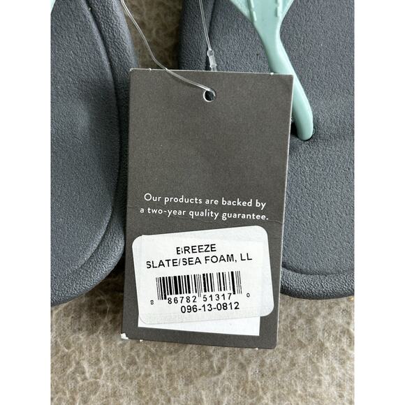 Okabashi Breeze Women's Flip Flops Sz 11/12 (LL) Slate/Sea Glass Sandals New - Picture 5 of 9